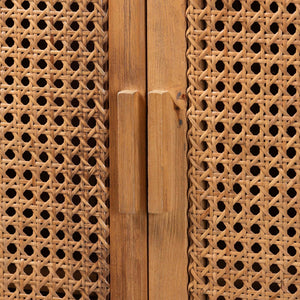 Modern European furniture - Teak Framed Rattan Cabinet - www.oroa.com
