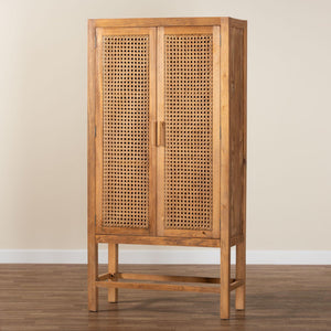 Modern European furniture - Teak Framed Rattan Cabinet - www.oroa.com
