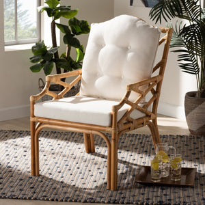 Modern European furniture - Natural Rattan Cushioned Accent Chair - www.oroa.com