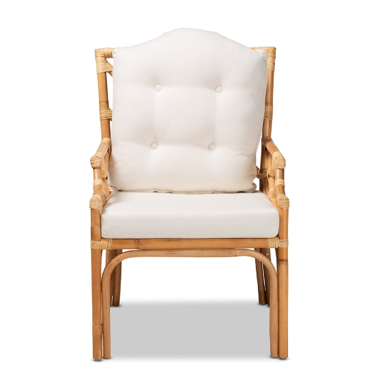 Modern European furniture - Natural Rattan Cushioned Accent Chair - www.oroa.com