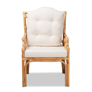 Modern European furniture - Natural Rattan Cushioned Accent Chair - www.oroa.com