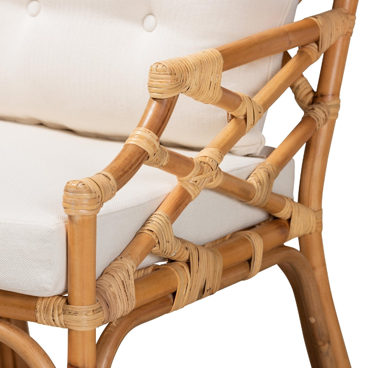 Modern European furniture - Natural Rattan Cushioned Accent Chair - www.oroa.com