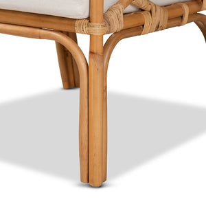 Modern European furniture - Natural Rattan Cushioned Accent Chair - www.oroa.com