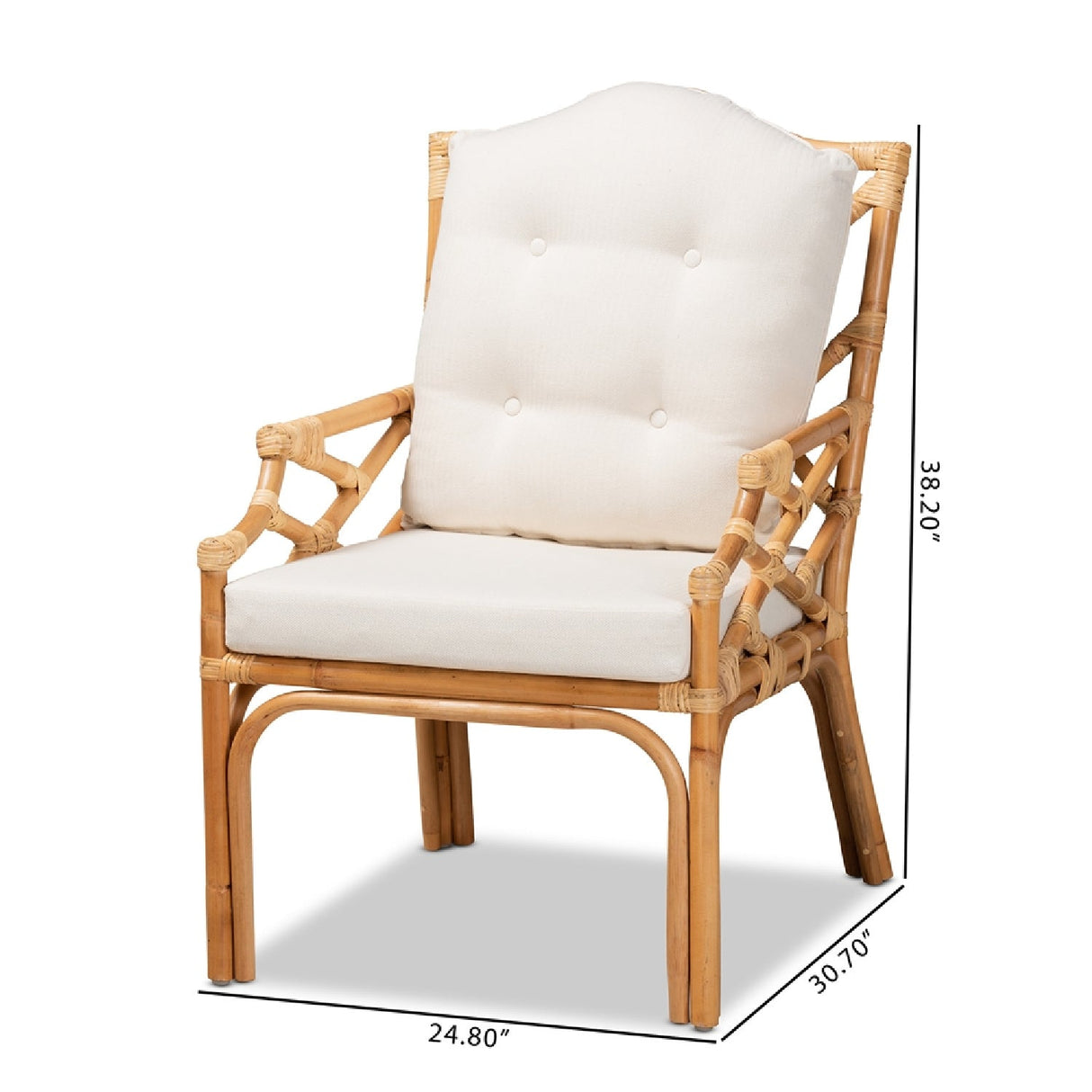 Modern European furniture - Natural Rattan Cushioned Accent Chair - www.oroa.com