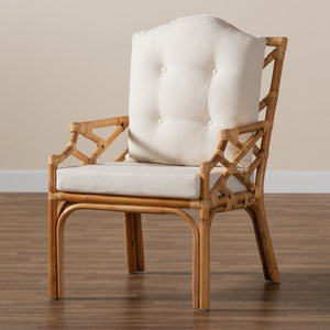 Modern European furniture - Natural Rattan Cushioned Accent Chair - www.oroa.com