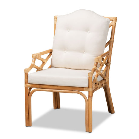 Modern European furniture - Natural Rattan Cushioned Accent Chair - www.oroa.com