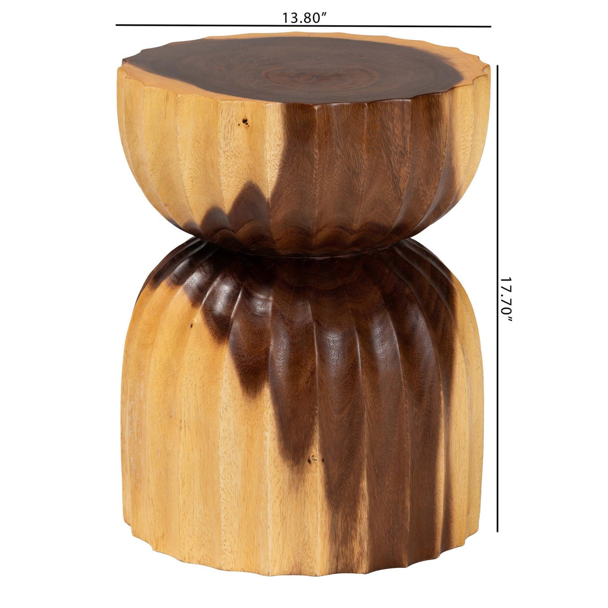 Hourglass Wooden Side Table | Bali Loom Noleta | Oroa.com