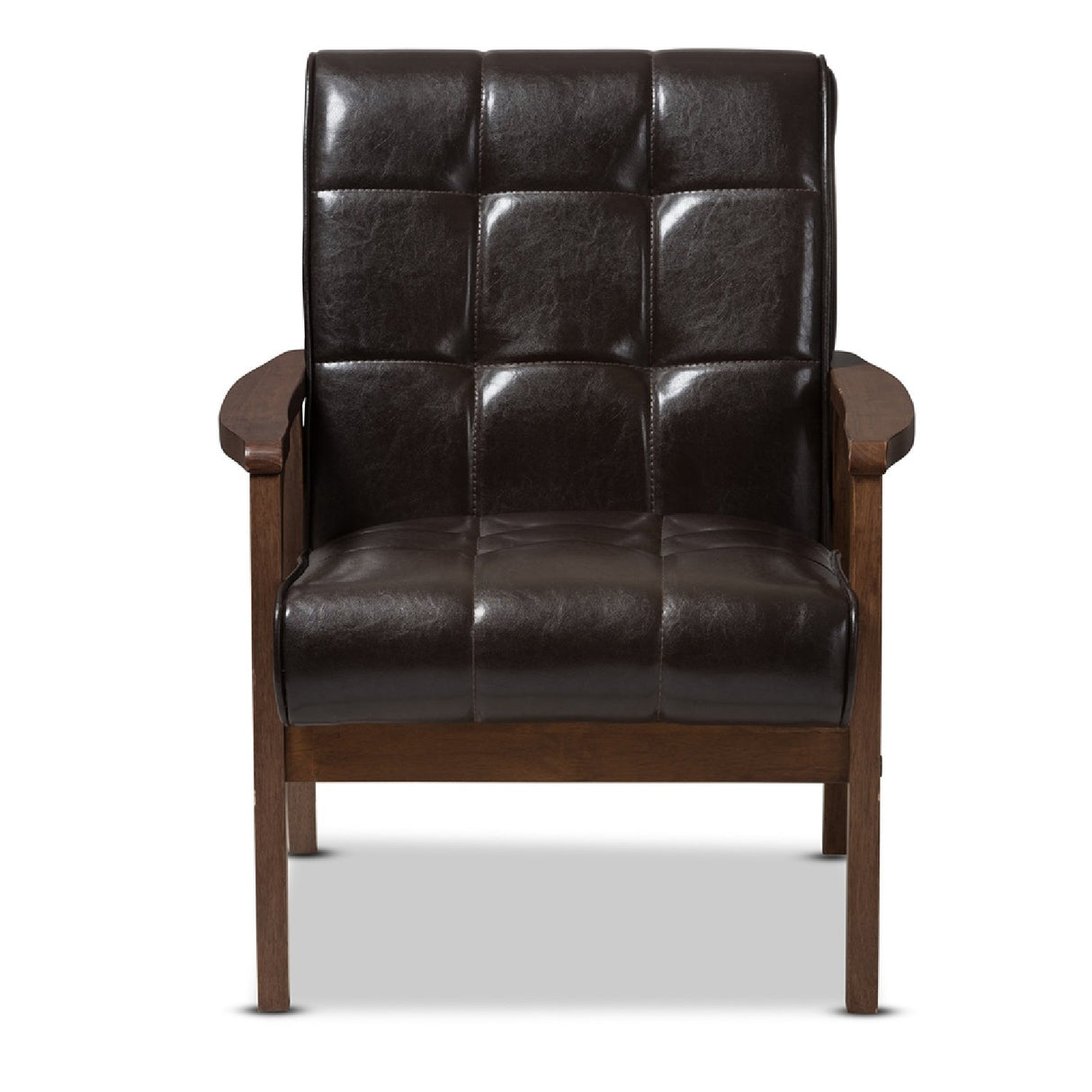 Modern European furniture - Brown Leather Inspired Club Chair  - www.oroa.com