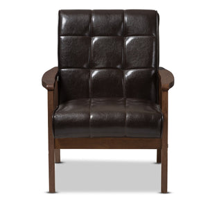 Modern European furniture - Brown Leather Inspired Club Chair  - www.oroa.com