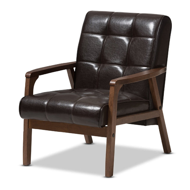Modern European furniture - Brown Leather Inspired Club Chair  - www.oroa.com