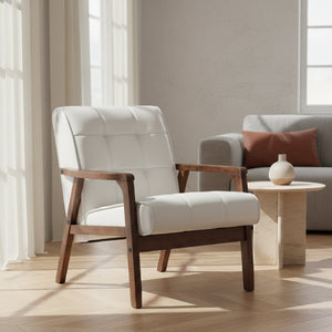 Modern European furniture - White Leather Inspired Club Chair - www.oroa.com