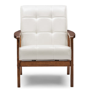 Modern European furniture - White Leather Inspired Club Chair - www.oroa.com