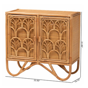 Modern European furniture - Geometrical Rattan 2 Door Cabinet - www.oroa.com