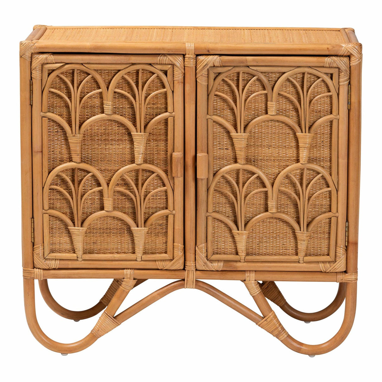 Modern European furniture - Geometrical Rattan 2 Door Cabinet - www.oroa.com