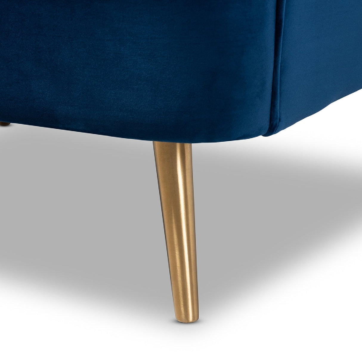 Modern European furniture - Channeled Blue Velvet Accent Chair - www.oroa.com