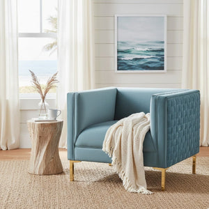 Woven Velvet Accent Chair | Bali Loom Seraphin | Oroa.com