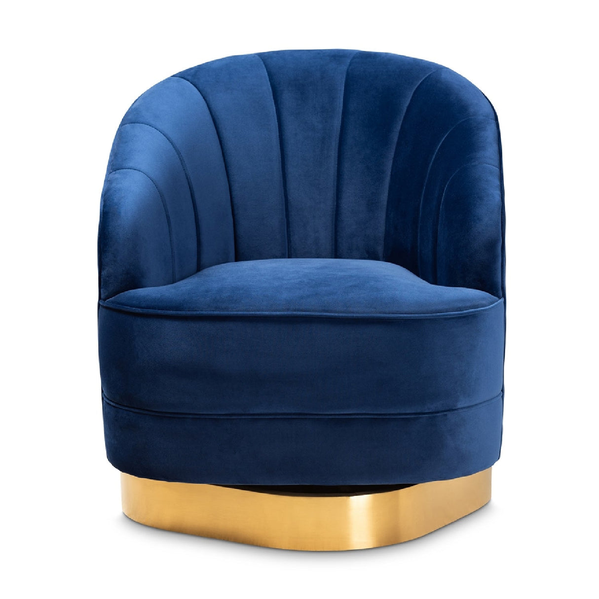 Modern European furniture - Blue Vevet Swivel Accent Chair - www.oroa.com