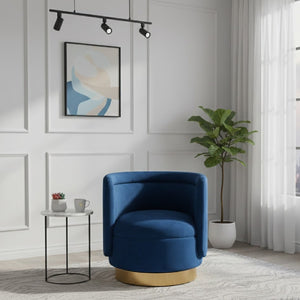 Velvet Curved Swivel Chair | Bali Loom Saffi | Oroa.com