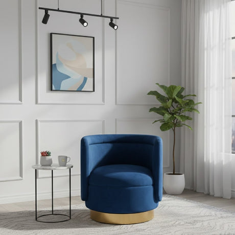 Velvet Curved Swivel Chair | Bali Loom Saffi | Oroa.com