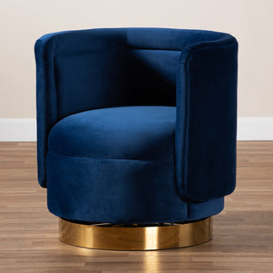 Velvet Curved Swivel Chair | Bali Loom Saffi | Oroa.com