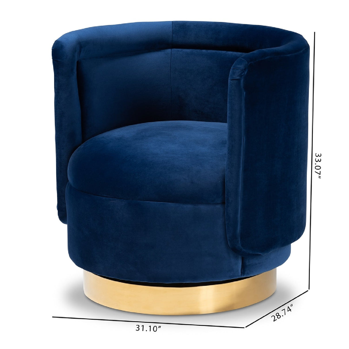 Velvet Curved Swivel Chair | Bali Loom Saffi | Oroa.com