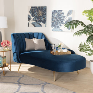 Blue Velvet Chaise | Bali Loom Kailyn | Oroa.com