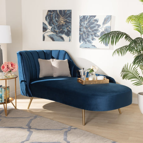 Blue Velvet Chaise | Bali Loom Kailyn | Oroa.com