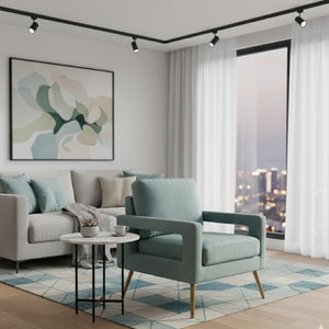 Velvet Open Armed Accent Chair | Bali Loom Leland | Oroa.com