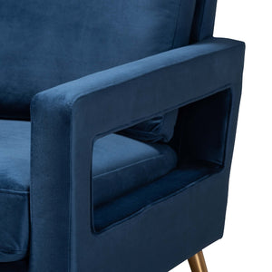 Velvet Open Armed Accent Chair | Bali Loom Leland | Oroa.com