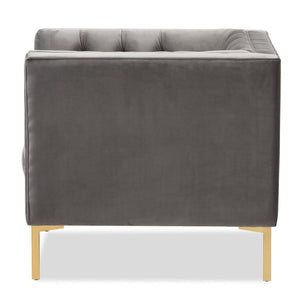 Button Tufted Velvet Lounge Chair | Bali Loom Zanetta | Oroa.com