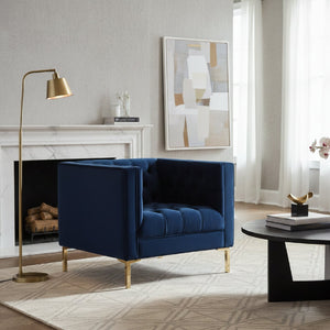 Button Tufted Velvet Lounge Chair | Bali Loom Zanetta | Oroa.com