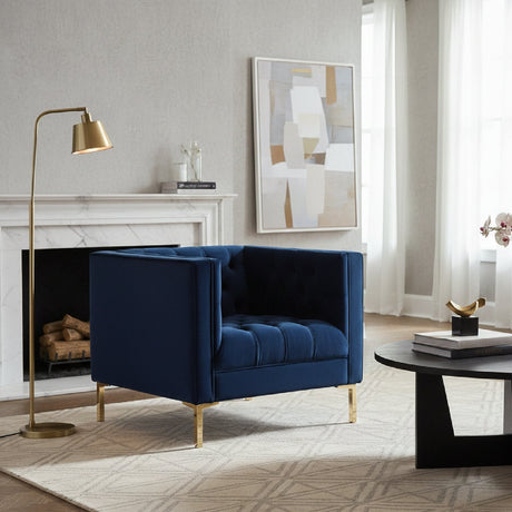 Button Tufted Velvet Lounge Chair | Bali Loom Zanetta | Oroa.com