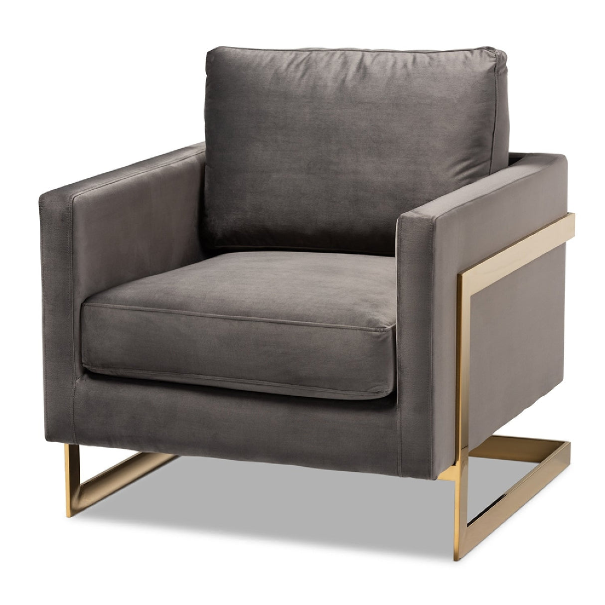 Gold Framed Velvet Accent Chair | Bali Loom Matteo | Oroa.com