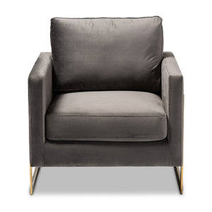 Gold Framed Velvet Accent Chair | Bali Loom Matteo | Oroa.com