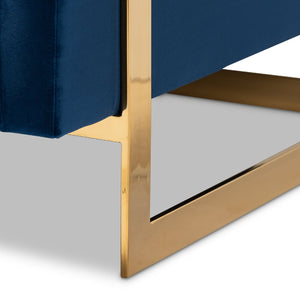 Gold Framed Velvet Accent Chair | Bali Loom Matteo | Oroa.com