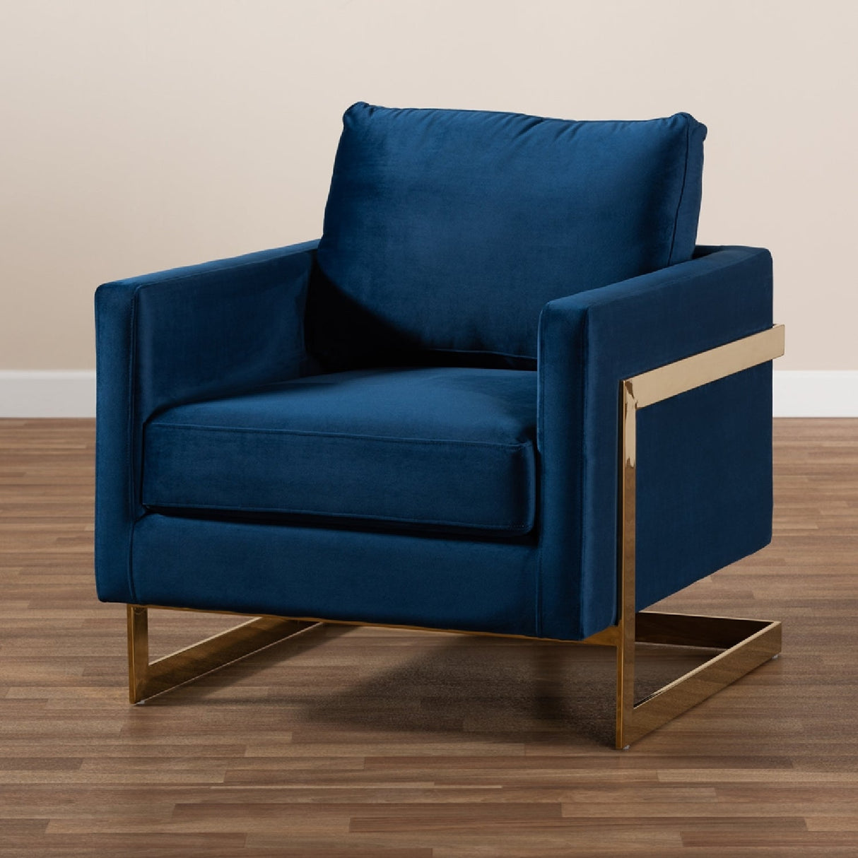 Gold Framed Velvet Accent Chair | Bali Loom Matteo | Oroa.com