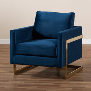 Gold Framed Velvet Accent Chair | Bali Loom Matteo | Oroa.com