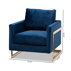 Gold Framed Velvet Accent Chair | Bali Loom Matteo | Oroa.com