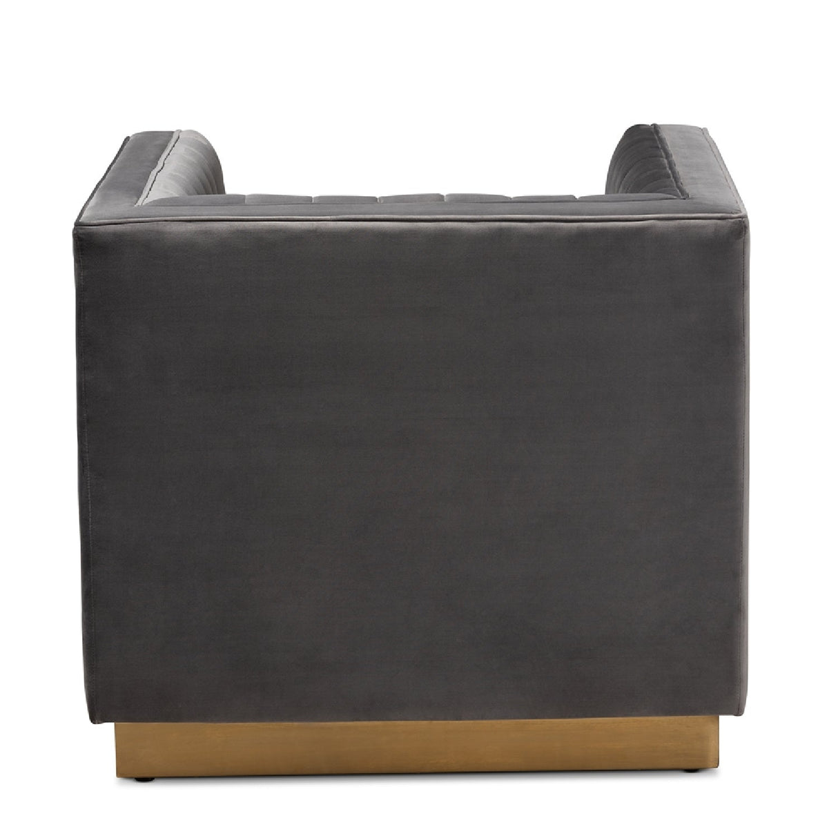 Modern European furniture - Gray Velvet Channeled Accent Chair - www.oroa.com