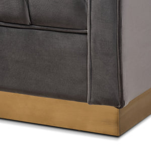 Modern European furniture - Gray Velvet Channeled Accent Chair - www.oroa.com