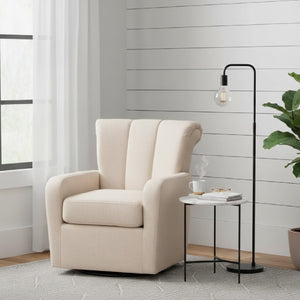 Modern European furniture - Beige Fabric Swivel Chair - www.oroa.com