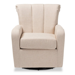 Modern European furniture - Beige Fabric Swivel Chair - www.oroa.com