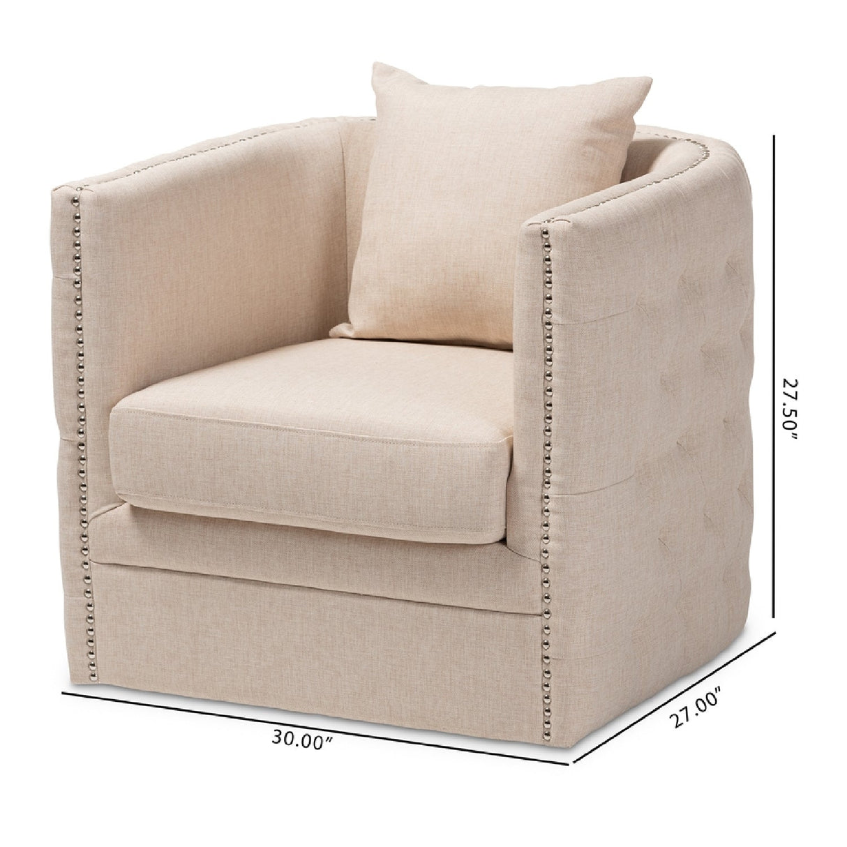Tufted Beige Swivel Chair | Bali Loom Micah | Oroa.com