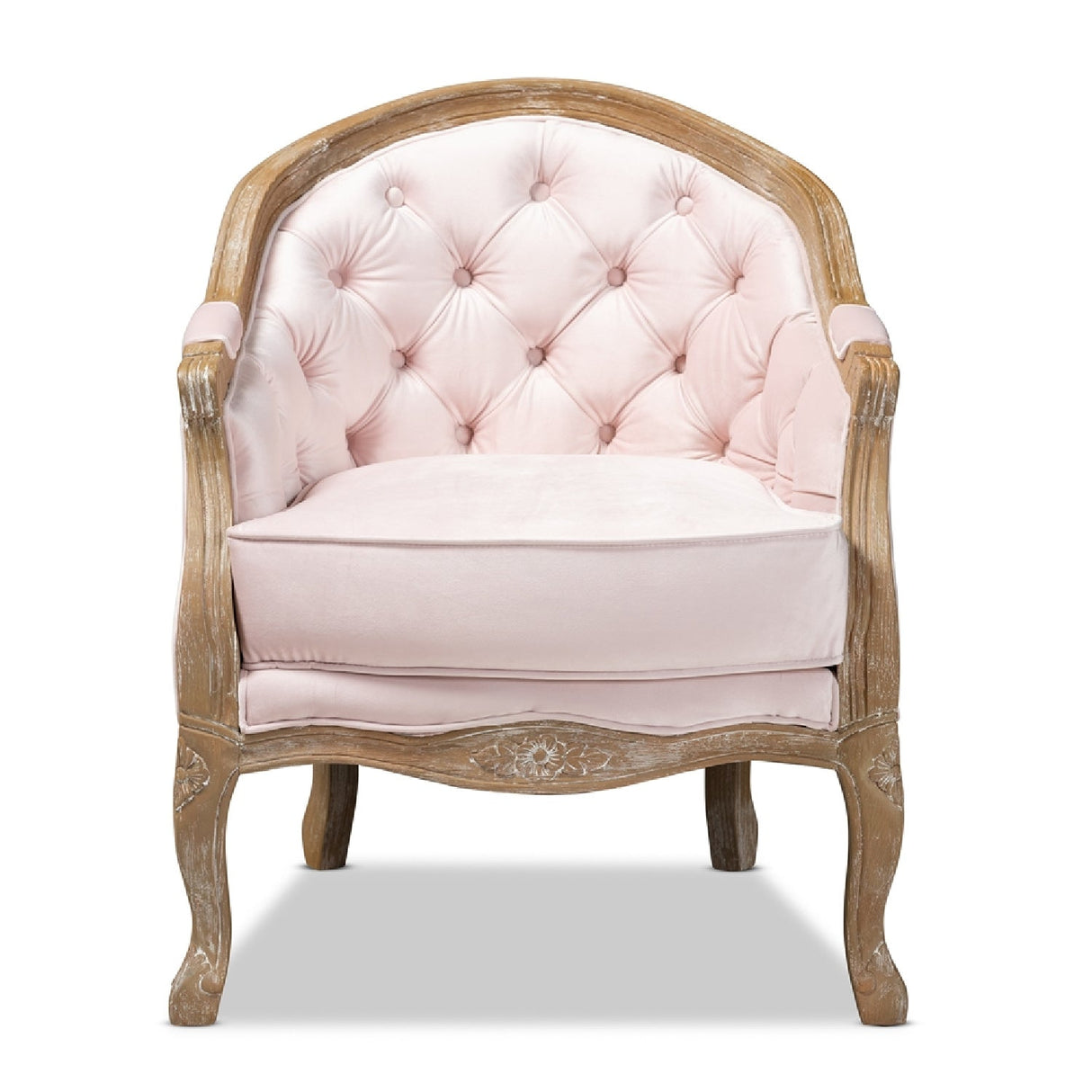 Tufted Pink Velvet Accent Chair | Bali Loom Genevieve | Oroa.com