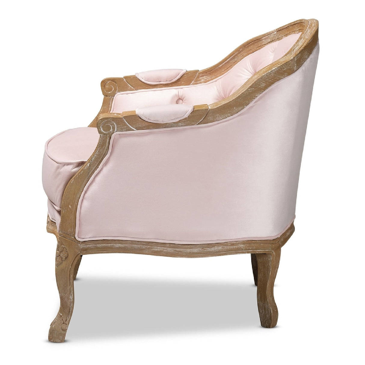 Tufted Pink Velvet Accent Chair | Bali Loom Genevieve | Oroa.com