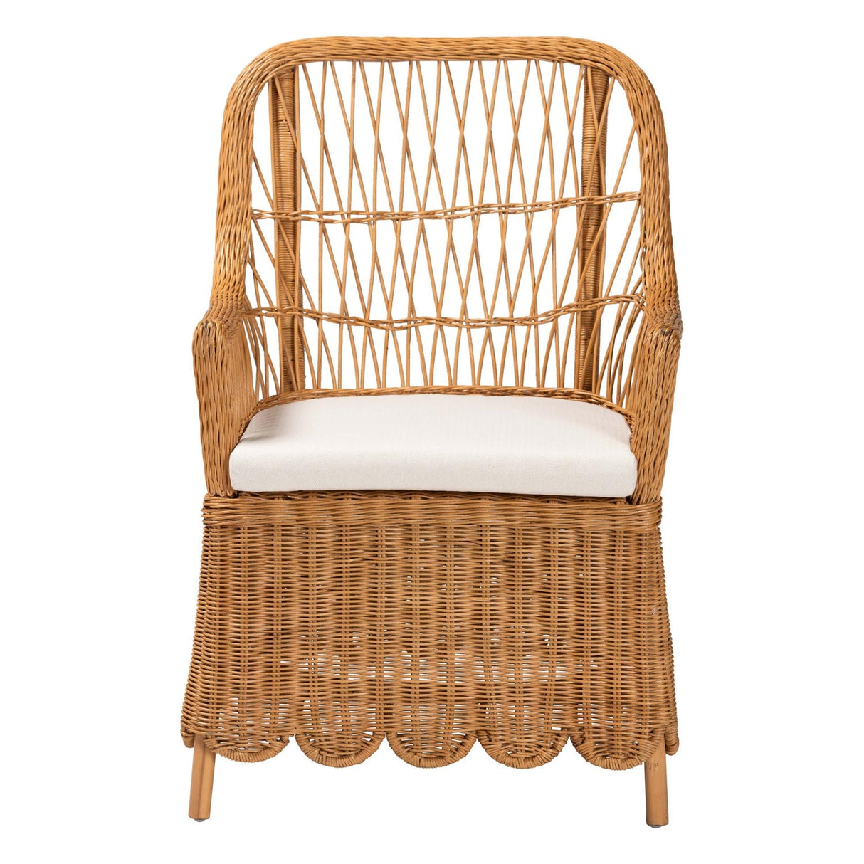 Modern European furniture - Scalloped Rattan Accent Chair - www.oroa.com