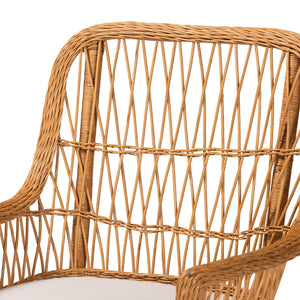 Modern European furniture - Scalloped Rattan Accent Chair - www.oroa.com