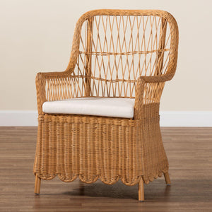 Modern European furniture - Scalloped Rattan Accent Chair - www.oroa.com