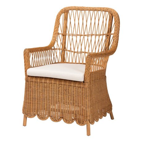 Modern European furniture - Scalloped Rattan Accent Chair - www.oroa.com