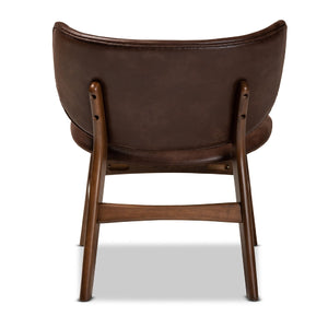 Modern European furniture - Brown Leather Effect Accent Chair  - www.oroa.com